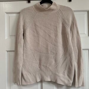 GAP Cream Ribbed Mock Turtleneck Sweater
